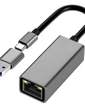 Adaptador Ethernet Usb Tipo C 3.0 A Rj45 Red Lan Gigabit, Adaptador Usb Tipo C A Usb 3.0 Compatible Con Macbook Pro Gitifo