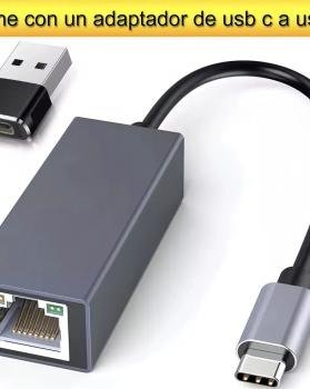 Adaptador Ethernet Usb Tipo C 3.0 A Rj45 Red Lan Gigabit, Adaptador Usb Tipo C A Usb 3.0 Compatible Con Macbook Pro Gitifo