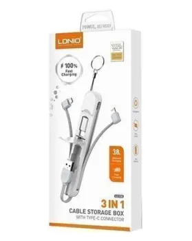 Cable De Carga Rápida Tipo C Blanco 3 En 1 LDNIO 3,8 A