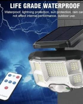 Lampara Solar Control Remoto Exterior 96 Led 120° Movimiento