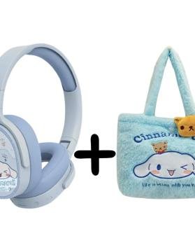 AURICULAR DIADEMA BLUETOOTH SANRIO + ESTUCHE DE FELPA