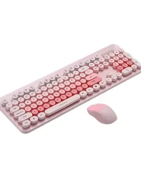Teclado Teclas Redonda Rosa Inalámbrico T1b 2.4h