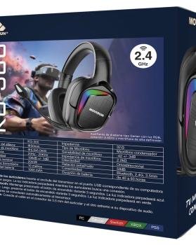 Audífonos Gamer Movisun Kg-300 2.4g Color Negro