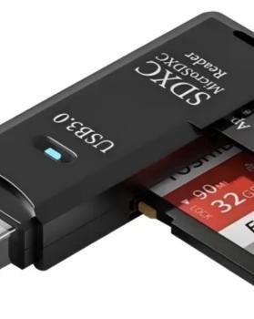 Lector De Memorias Usb 3.0 Para Tarjetas Sd Y Micro Sd Negro