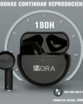 Audífonos In-ear Bluetooth Auriculares 1hora Aut119 Color Negro