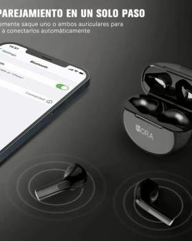Audífonos In-ear Bluetooth Auriculares 1hora Aut119 Color Negro