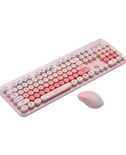 Teclado Teclas Redonda Rosa Inalámbrico T1b 2.4h