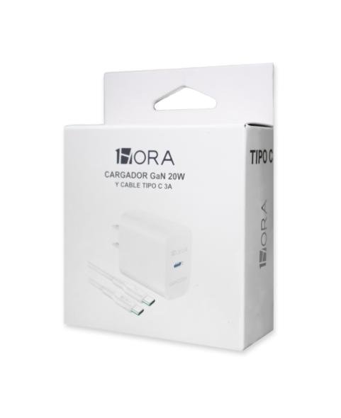 Cargador blanco tipo C IM 20 W 1Hora GAR153